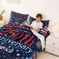 thumbnail image 4 of Manfei Festive Patriotic Queen Sheets, America 250th Anniversary Queen Sheet Sets, Red White Blue, Navy Reversible 4-Piece (1 Flat Sheet, 1 Fitted Sheet and 2 Pillowcases), 4 of 6
