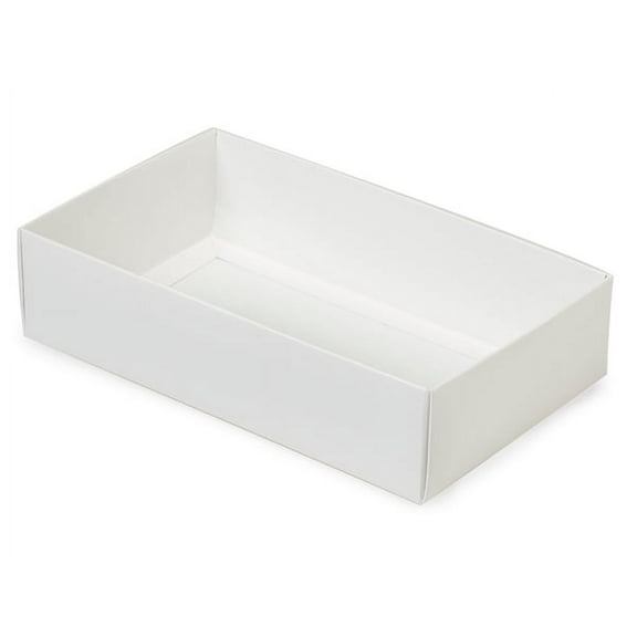 Pack Of 100, Solid 8-1/4X5X2" White Cookie Box Base Perfect For Cookies, Macarons, Candies & Treats