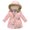 Pink, variant on Toddler Baby Girls Jacket Hooded Kids Winter Thick Warm Hooded Windproof Print Coat Outwear Jackets