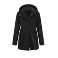 thumbnail image 3 of Women Lightweight Waterproof Parka Hooded Softshell Rain Jacket Warm Windbreaker Long Outdoor Coat with Pockets, 3 of 6