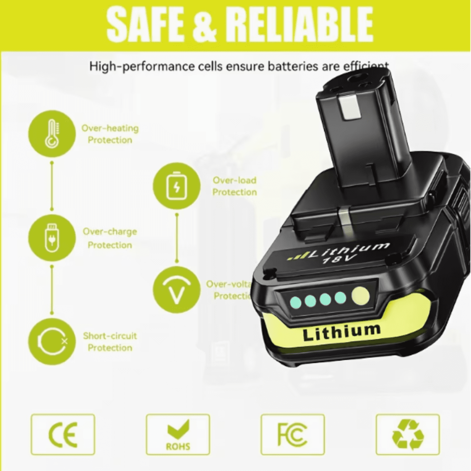 2-Pack 3.6AH Battery For Ryobi Lithium Battery One PLUS P108 P102 P103 P107 Power Tool