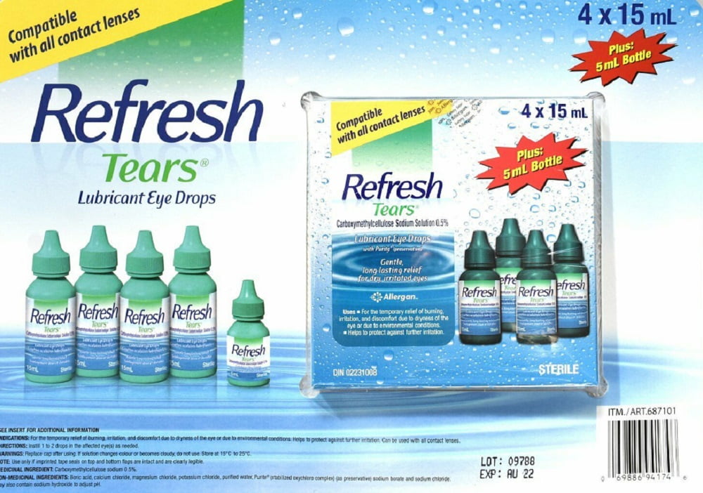 Refresh Tears Lubricant Eye Drops 4+1 Bonus, 65 ml/Per Pack