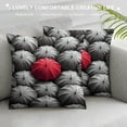 thumbnail image 3 of Orinice  Red and Black Throw Pillow Cushion Cover, Happiness in Sadness Art Rainy Stormy Day Umbrellas Photo, Decorative Square Accent Pillow Case,  White, 3 of 5