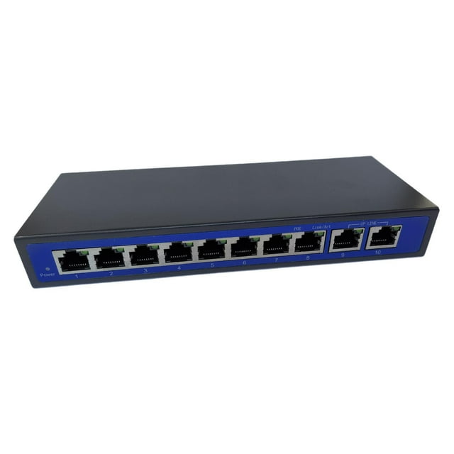Bearachild 9 Port 10/100Mbps 8 POE Port Adapter & Uplink Ethernet 2 Over Switch Power Teléfono y Comunicación