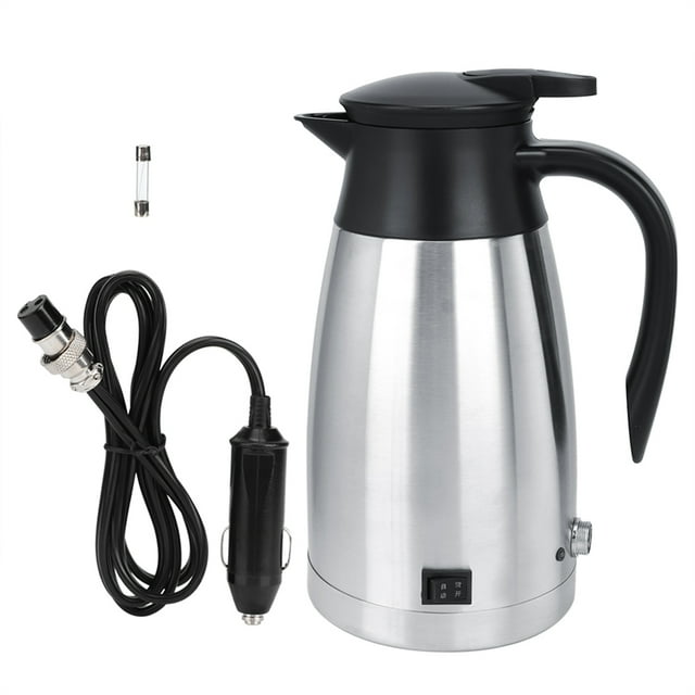 Electric Kettle, 1000ml Stainless Steel Inner Wall Car Electric Heating Cup, Car Drinking Kettle, for Home Restaurant Travel 12V, 24V