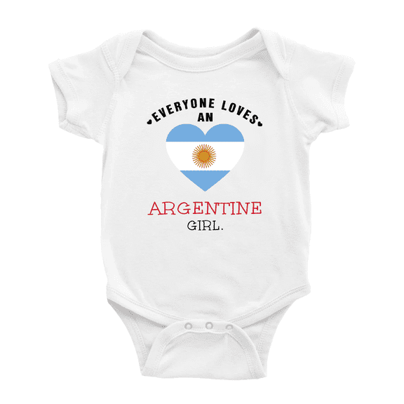 Everyone Loves an Argentine Girl Baby Bodysuits Newborn Clothes (White, 3-6 Months)