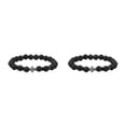 thumbnail image 3 of Guardurnaity Pulseras de cuentas de piedra redonda natural para hombre, de turquesa, joyería, brazaletes de cuerda elástica, de ojo para tipo 3 Tipo 3 2Conjunto, 3 of 6