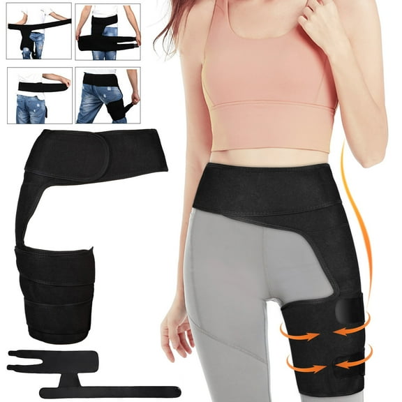 KKSQ Hip Brace Adjustable Groin Support Compression Sciatica Hip Wrap Support for Nerve Pain Relief,Groin Hip Thight Hamstring Injuries Recovery -Unisex