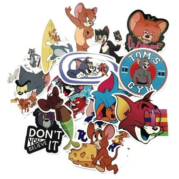 Tom And Jerry Cartoon Set of 15 Assorted Stickers Decal Set
