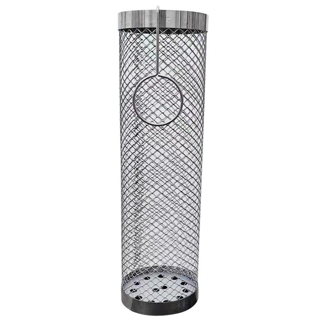Jaula para barbacoa Bandeja portátil para astillas para picnic Camping Hoguera Fiesta (Grande 30 cm)