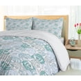 thumbnail image 5 of Ambesonne Vintage Duvet Cover Sets, Pale Blooming Rose Flowers, 2-Queen, Pale Blue Pale Teal, 5 of 7