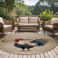 thumbnail image 4 of Round Area Rug 6 Ft, Farm Roosters Washable Non-Slip Circle Carpet for Living Room/Bedroom, Farmhouse Farm Chicken Countryside Retro Low-Profile Indoor Mats Collection Rugs for Residential, 4 of 8