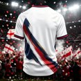 thumbnail image 4 of England 2026 Soccer Cup Fan Jersey for Men, Crewneck Short Sleeve T-Shirt with Red & White Shield Graphic, Lightweight Breathable Athletic Top, 1 PC Deep Red XXXL, 4 of 4