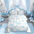 thumbnail image 3 of Manfei Sky Blue Bow Twin Comforter Sets For Kids Girls,Cute Dreamy Princess Style Bedding Set Bow Pattern Comforter Reversible 2 Pieces, 3 of 10
