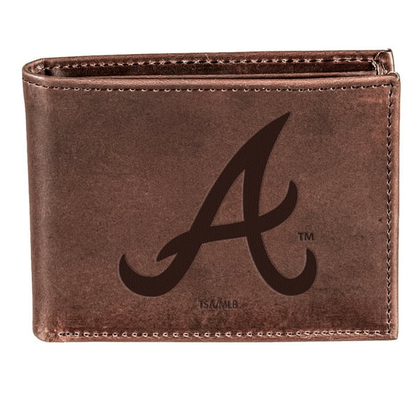 Brown Atlanta Braves Bi-Fold Leather Wallet