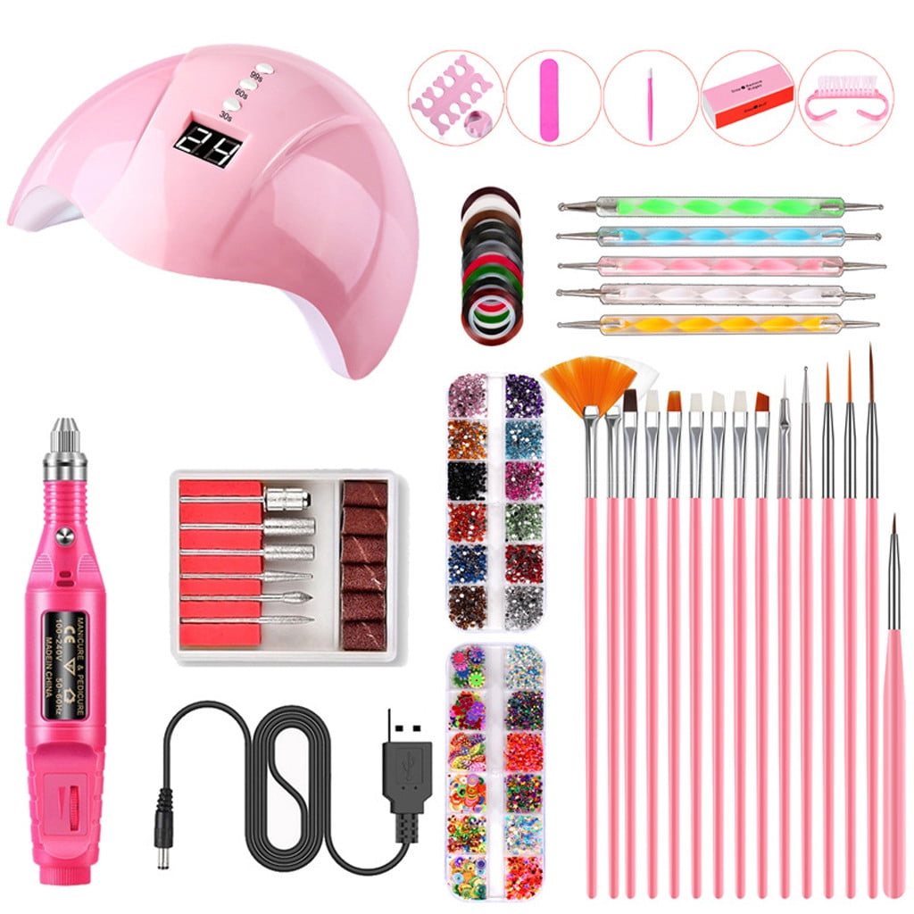 Roseonmyhand Practical Portable UV Lamp LED Dry Nail Kit Manicure Nail Tool Set Acrylic Nail
