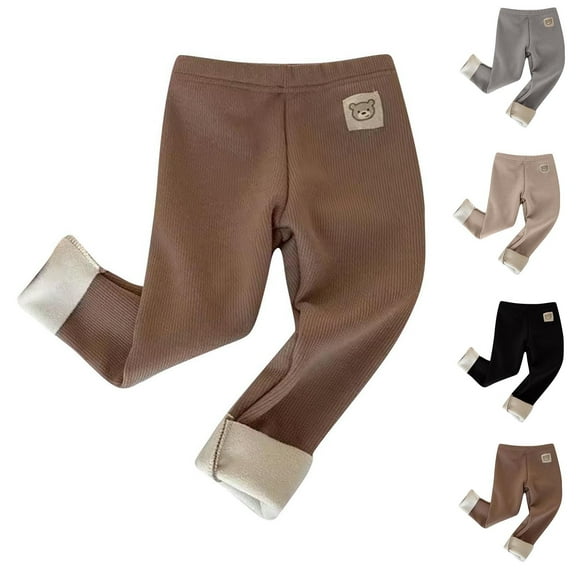 Bovxnpu Fall Winter Boys Girls Pants, Toddler Girls Leggings Cotton Pants, Children's Teddy Bear With Leggings Outer Pants Warm Pants