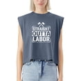 thumbnail image 2 of EcoLoom Straight Outta Labor Cap Sleeve Muscle Crop Shirt Women Sleeveless Baby Tee, 2 of 5
