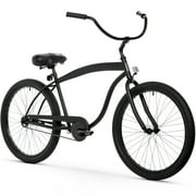 sixthreezero In The Barrel Men's Single Speed Beach Cruiser Bicycle, 26" Wheels and 18" Frame, Matte Black
