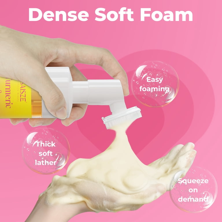 Saisze Turmeric Foaming Face Wash, Kojic Acid Facial Cleanser for
