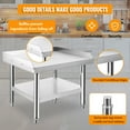 thumbnail image 4 of Luku Heavy Duty Stainless Grill Table, 24"x28", 3" Curved Edge, 1500 lbs, 4 of 7