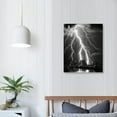 thumbnail image 3 of GOSMITH  Black and White Wall Art Nature Lightning Strikes in The Clouds Painting on Canvas City Night View Picture Print for Home Office Decoration Wall Decor, 3 of 4