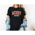 thumbnail image 2 of Women’s Merry Christmas Shirt Festive Holiday Party Graphic Tee S-4XL, 2 of 6