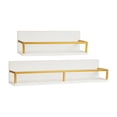thumbnail image 7 of Mind Reader Floating Shelves, Wall-Mounted Office Organizers, Modern MDF Display Storage with Metal Rail, Metal. MDF, Set of 2, White, 7 of 7