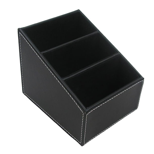 Organizador de escritorio de 1 pieza, multifuncional, con resortes para oficina, fabricado en PU Negro