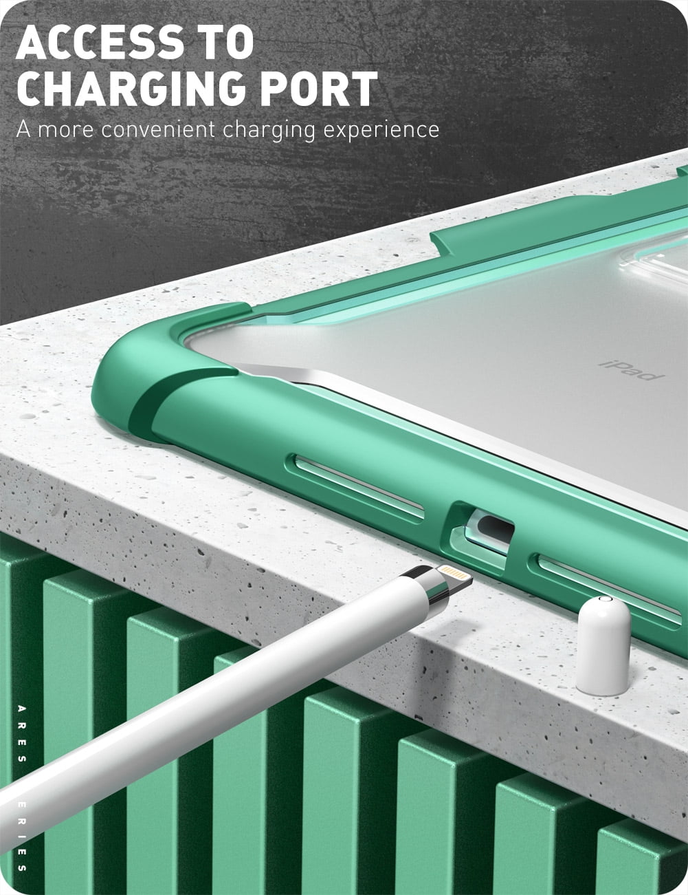 i-Blason Ares Case for New iPad 9th/8th/7th Generation, iPad 10.2 2021/2020/2019 Case, Full-Body Kickstand with Built-in Screen Protector Cover with Pencil Holder (Green)