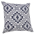 thumbnail image 6 of Ox Bay 20" x 20" Hand-Woven White/ Blue Geometric Organic Cotton Pillow Cover, 6 of 9