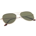 thumbnail image 4 of sunglassLA Unisex Classic Teardrop Full Metal Frame Gradient Flat Lens Aviator Sunglasses (Gold / Green) - 51mm, 4 of 4