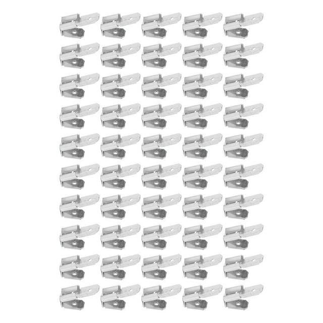 50pcs Brass Brass 6.35 Mm Conectores De Espada De Doble Cabeza, Cuchilla Masculina De Enjuague Rápido Y Kit De Conector Femenino Para Aplicaciones Automotrices, Marinas, De
