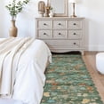thumbnail image 4 of YOUFORTONG 2'6"x12' Washable Floral Scalloped Hallway Runner Rug, Non Slip Soft Thin Floor Mat for Farmhouse Kitchen Entryway Bathroom Bedroom Laundry Living Room,Green, 4 of 7