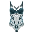 thumbnail image 1 of Mono de encaje sexy de tentación, push-up, ajustado a la cadera, sexy, transparente, estilo europeo y americano, con aberturas laterales, 1 of 5