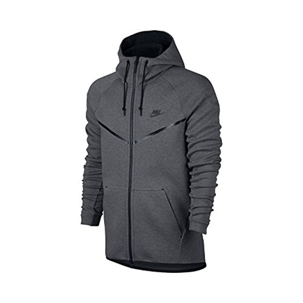 Nike Tech Full Zip Men's Hoodie Carbon Heather-Black 805144-091 ...