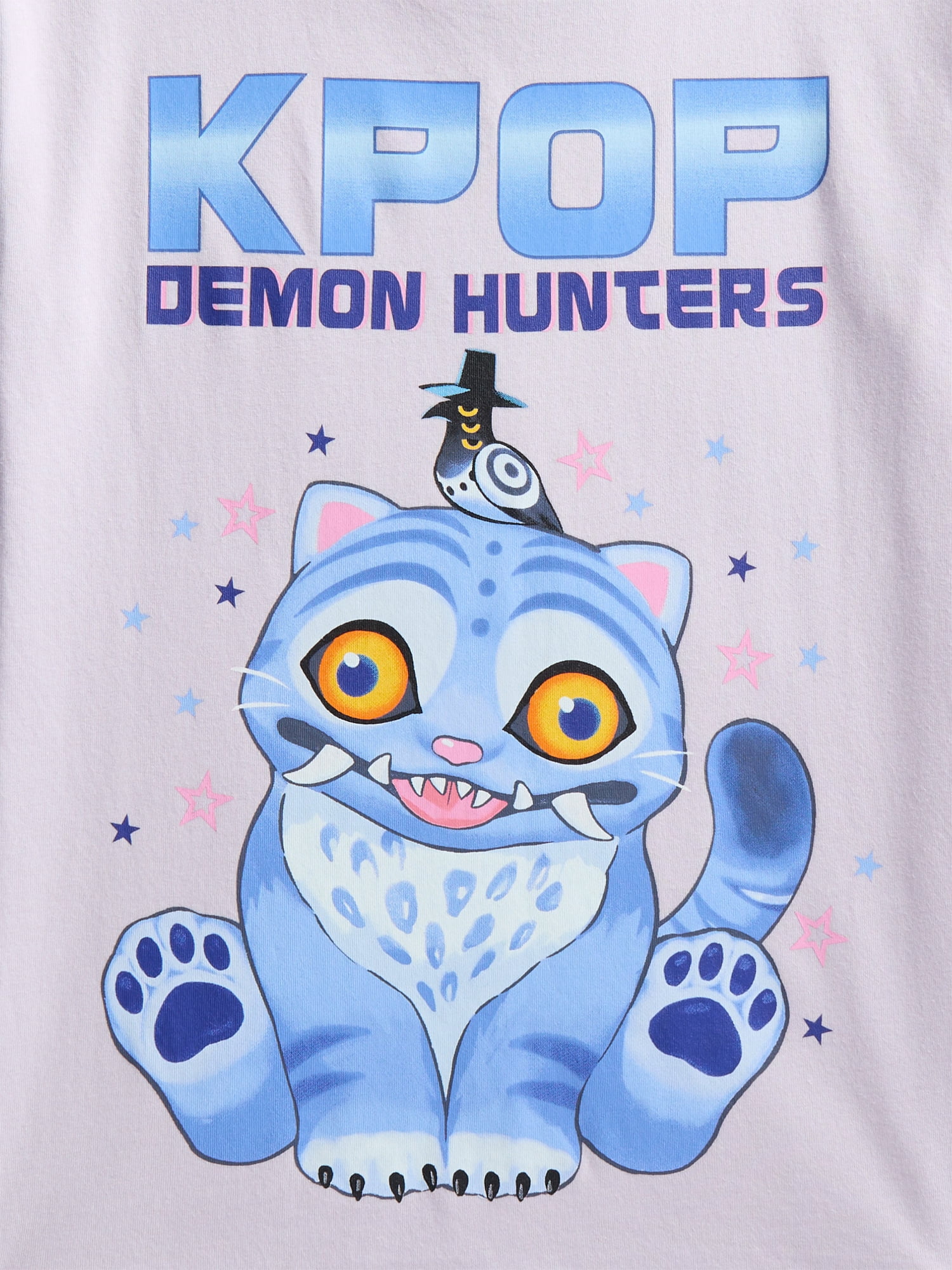 KPop Demon Hunters Girls Derpy Graphic Tee with Short Sleeves, Sizes 4-16