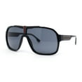 thumbnail image 2 of Mens Luxury Oversized Large Mogul Racer Plastic Fashion Sunglasses All Black, 2 of 4