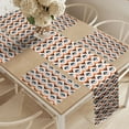 thumbnail image 2 of Ambesonne Panda Bear Table Runner & Placemats, Monochrome Bears Graphic, Placemat 4 pcs + Runner 12"x90", Burnt Sienna White, 2 of 2