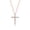 Rose Gold Plated, variant on 1/4 ct. t.w. Lab Grown Diamond Round & Baguette Cross Necklace Rose Gold Plated, 18"