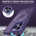 thumbnail image 6 of Case for iPhone 14 Pro,  [Compatible with Magsafe] with 360° Rotatable Ring Holder Invisible Stand Slim Translucent Matte Women Men Shockproof Protective Phone Cover 6.1 Inch, Purple, 6 of 17