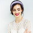 thumbnail image 1 of RENACLIPY 1Ud Pure Color Hairband in Purple Lightweight Fabric Headband for Various Hairstyles, 1 of 6