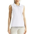 thumbnail image 2 of Wendoximz Summer Shirts for Women Womens Tee Shirts Women's Polo Shirts Sleeveless Golf Shirt Tank Tops Lightweight Quick Dry Athletic Tennis Sports Tops Tee White, 2 of 6