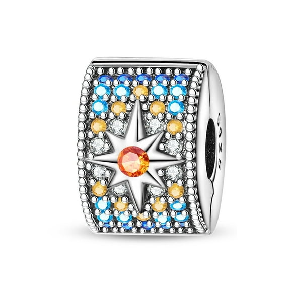 KUNSIR 925 Sterling Silver Clip Stopper Clasp Bead for European Charm Bracelet