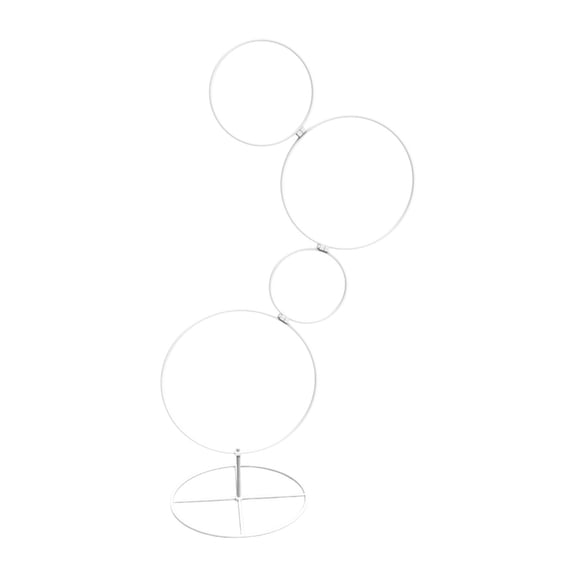 S SERENABLE Flower Display Stand ,Round Backdrop Rack ,Metal Aisle Decor ,Party Floral Shelf Flower Arrangement Holder for Birthday Party White