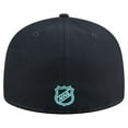 thumbnail image 4 of Men's New Era White/Deep Sea Blue Seattle Kraken Repeat Two-Tone 59FIFTY Fitted Hat, 4 of 5