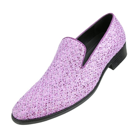 Bolano - Bolano Mens Metallic Sparkling Lattice Glitter Tuxedo Slip On Smoking Slipper Dress