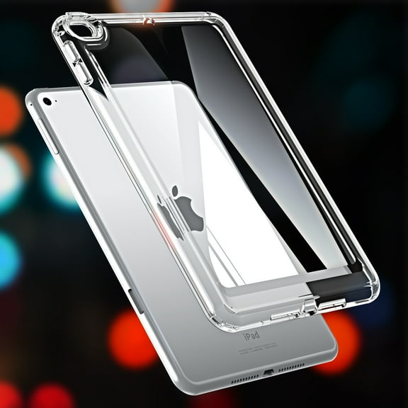 ELEHOLD Tablet Case for iPad mini45, Slim Lightweight Anti-Scratch Shockproof Transparent Hard Acrylic Back Cover,Transparent