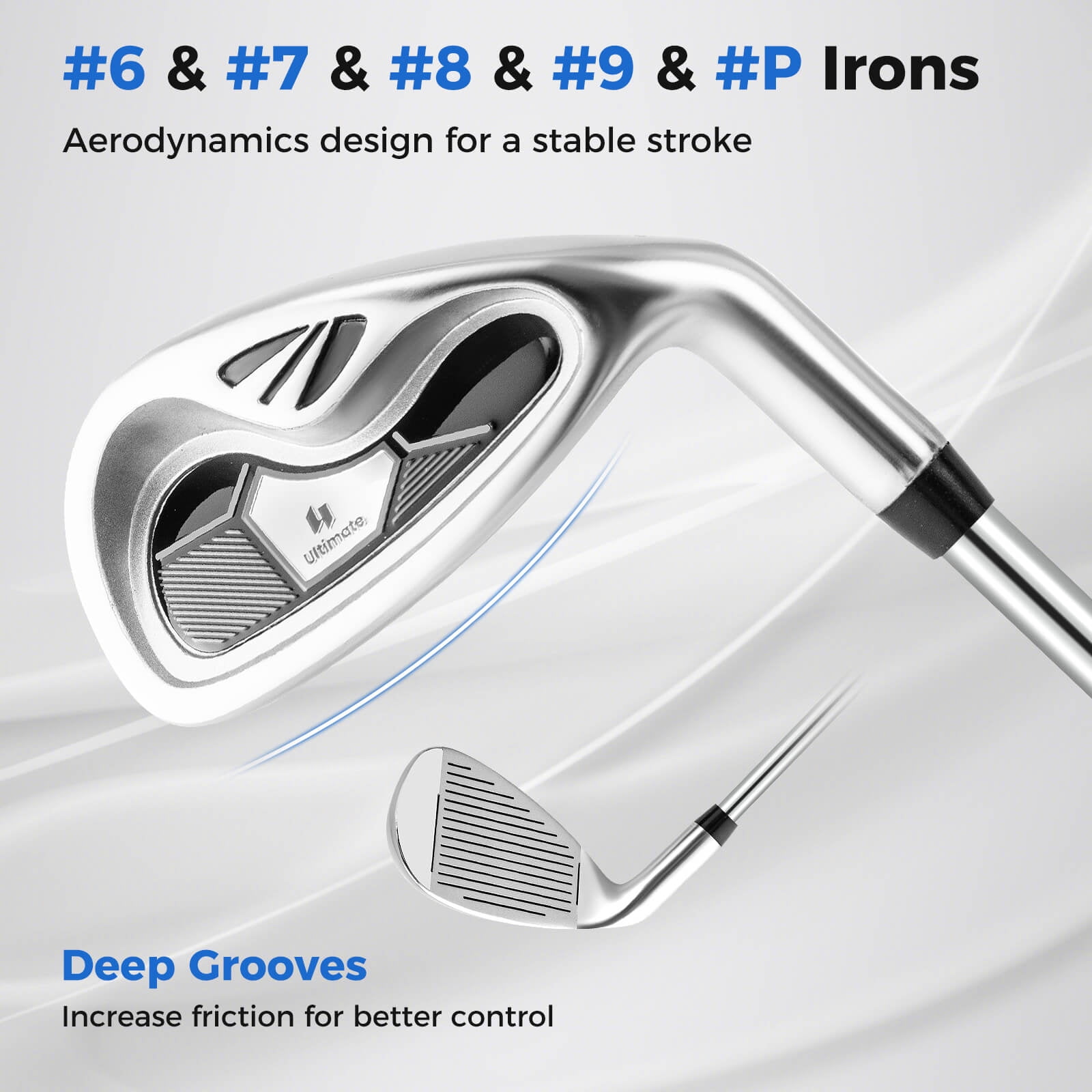 Costway Men's Complete Golf Clubs Package Set 10 Pieces Includes Alloy Driver Gray