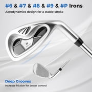 Costway Men's Complete Golf Clubs Package Set 10 Pieces Includes Alloy Driver Gray